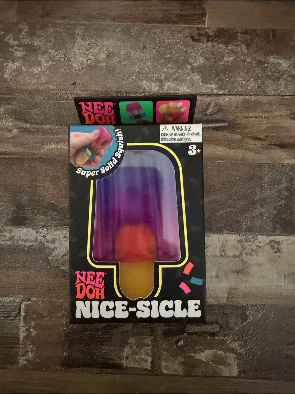 NEW NeeDoh Nice-Sicle Super Solid Squish Popsicle Toy - Purple/Orange/Yellow